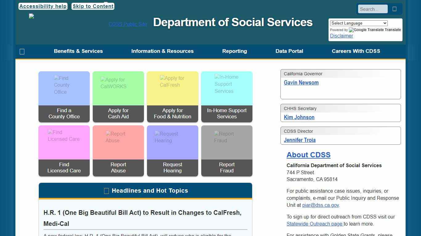 Home California Dept. of Social Services